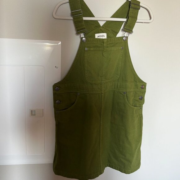 Monki Green Overall Dress Size Small - Picture 1 of 5